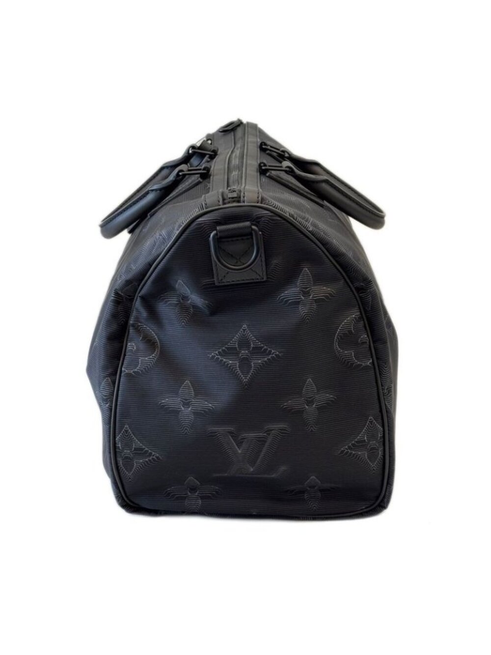 Louis Vuitton Boston Bag Black Green Keepall Bandouliere Reversible 50 - Picture 3 of 16